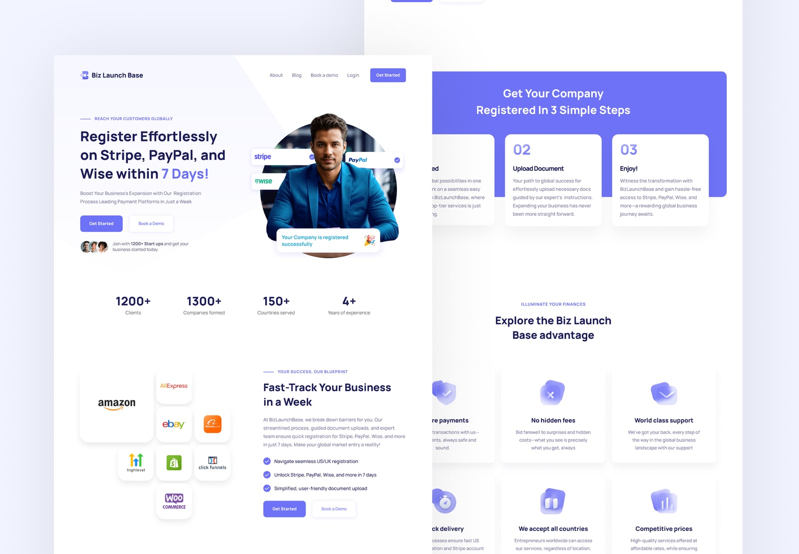 Biz Launch Base template preview