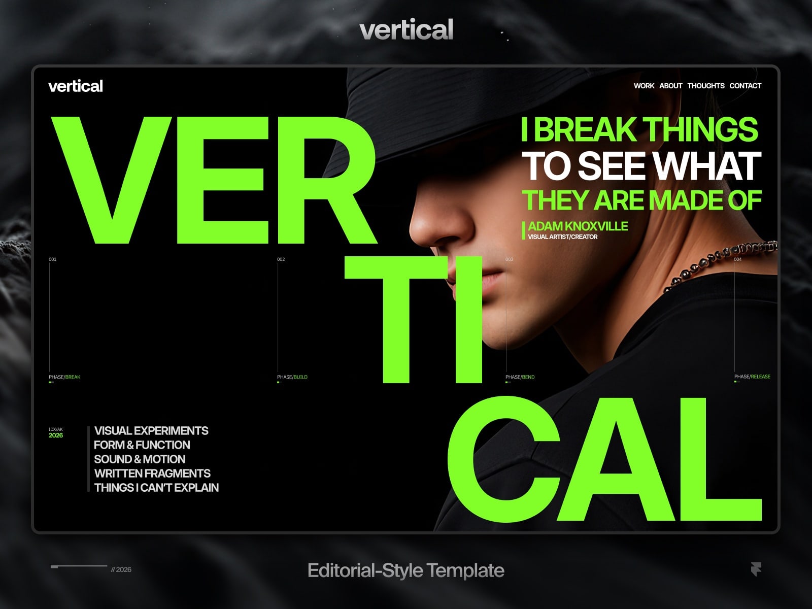 Vertical template cover